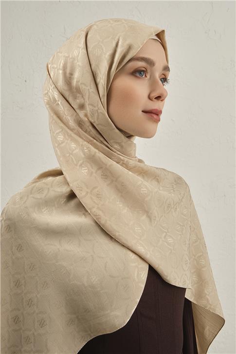 Armine Pamuk  Floş Monogram Zincir Şal 1 63