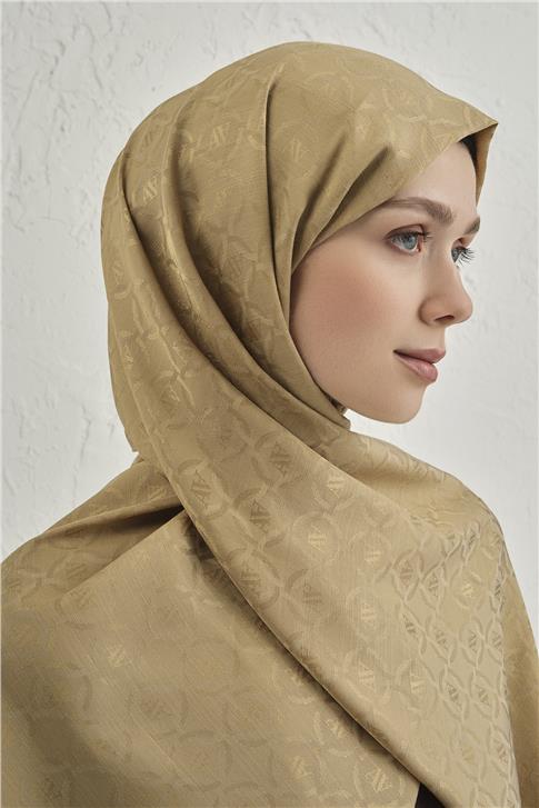 Armine Pamuk  Floş Monogram Zincir Şal 1 72