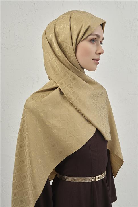 Armine Pamuk  Floş Monogram Zincir Şal 1 72