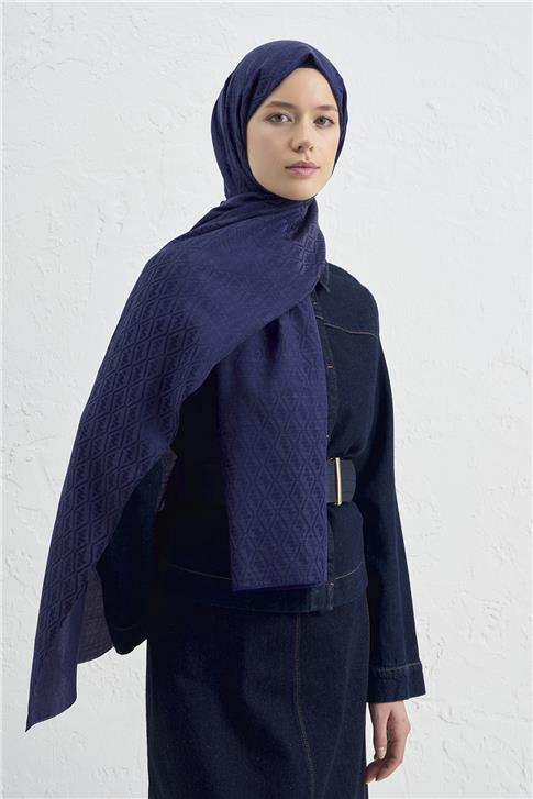 Armine Elegance İpek Pamuk Monogram Şal 02