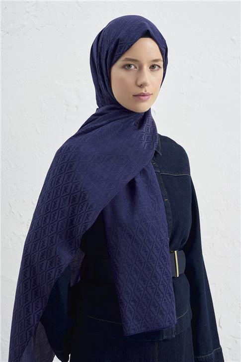 Armine Elegance İpek Pamuk Monogram Şal 02