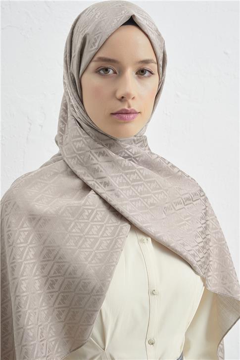 Armine Elegance İpek Pamuk Monogram Şal 08
