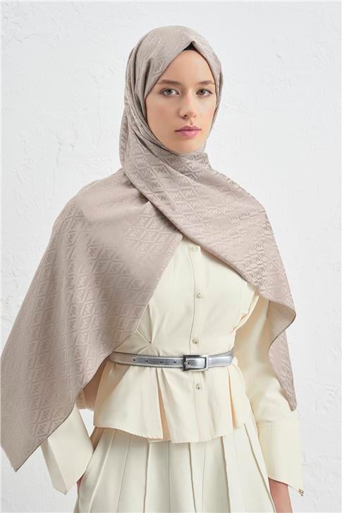 Armine Elegance İpek Pamuk Monogram Şal 08