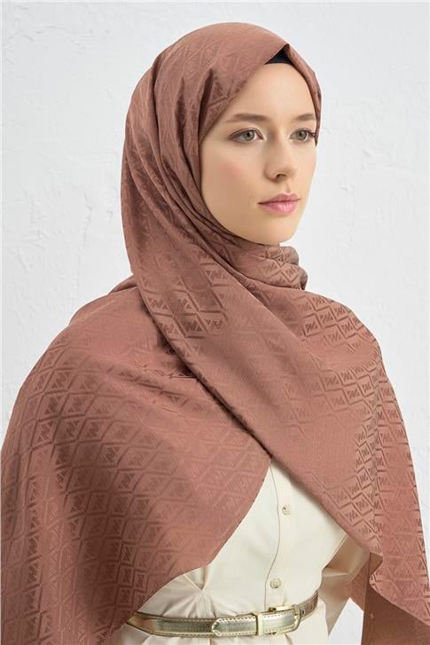 Armine Elegance İpek Pamuk Monogram Şal 11