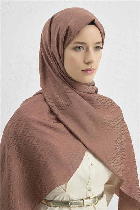 Armine Elegance İpek Pamuk Monogram Şal 11
