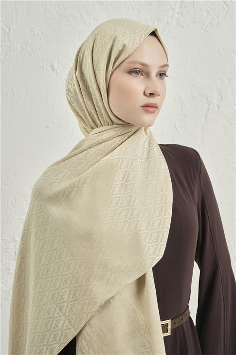 Armine Elegance İpek Pamuk Monogram Şal 17