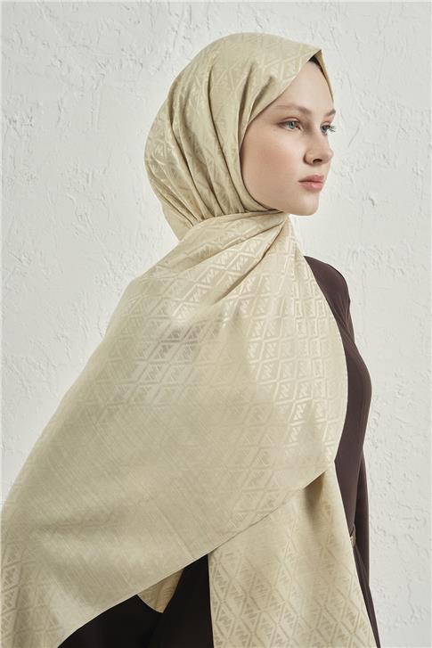 Armine Elegance İpek Pamuk Monogram Şal 17