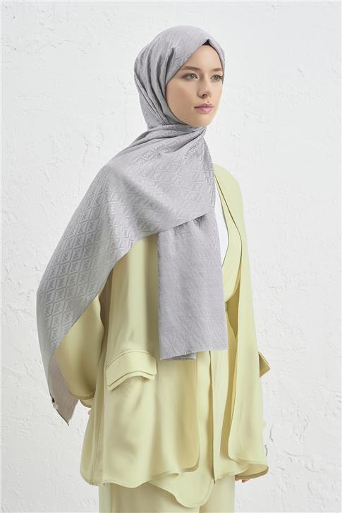 Armine Elegance İpek Pamuk Monogram Şal 22