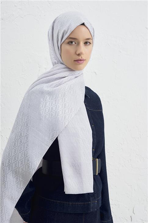 Armine Elegance İpek Pamuk Monogram Şal 23