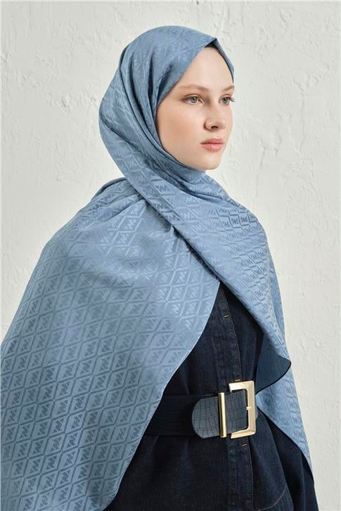 Armine Elegance İpek Pamuk Monogram Şal 26