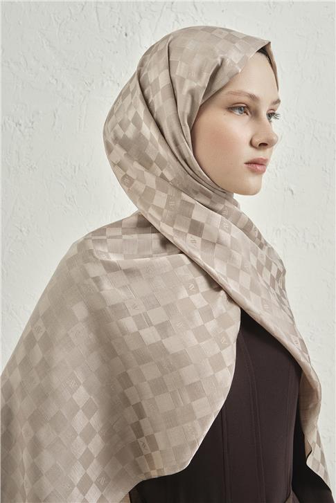 Armine Elegance İpek Pamuk Dama Şal 07