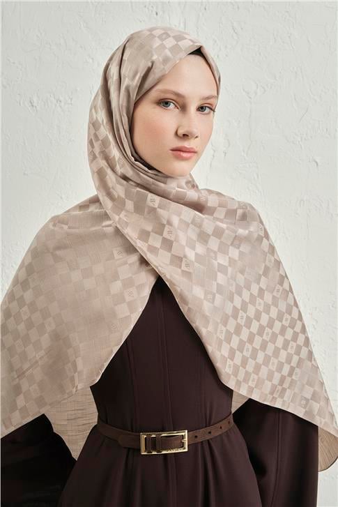 Armine Elegance İpek Pamuk Dama Şal 07