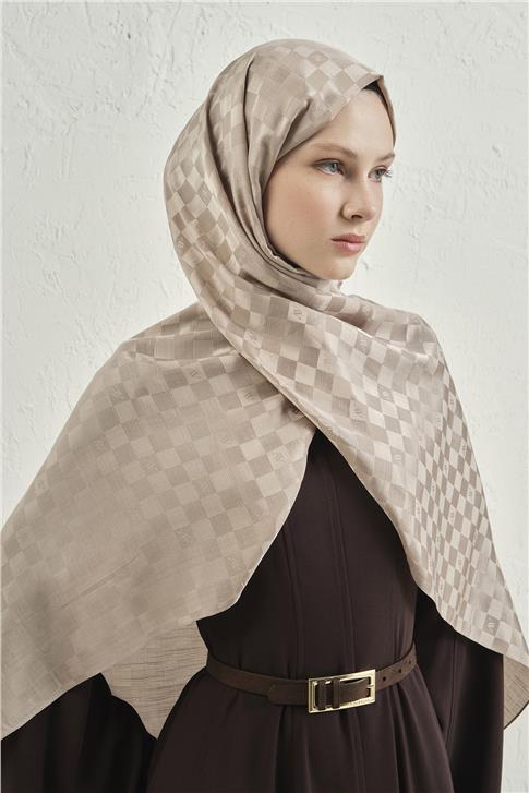 Armine Elegance İpek Pamuk Dama Şal 07