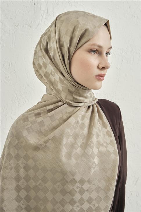 Armine Elegance İpek Pamuk Dama Şal 08