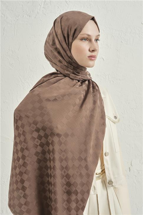 Armine Elegance İpek Pamuk Dama Şal 11