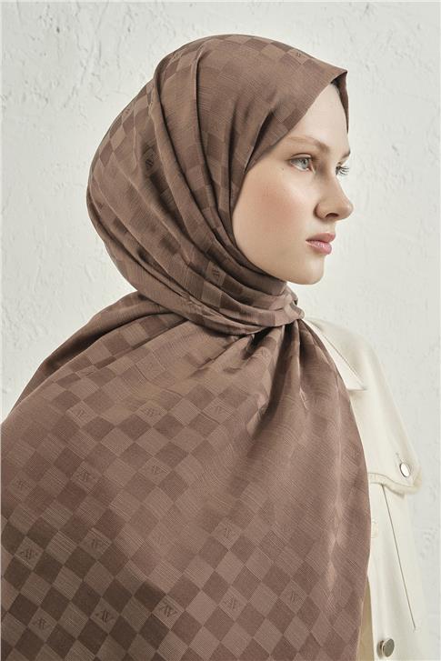 Armine Elegance İpek Pamuk Dama Şal 11