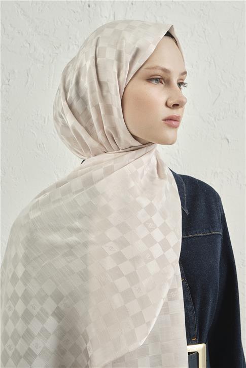 Armine Elegance İpek Pamuk Dama Şal 17