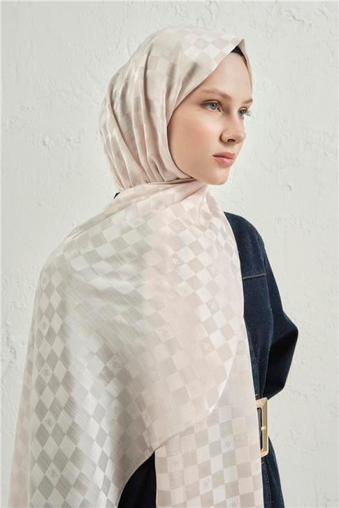 Armine Elegance İpek Pamuk Dama Şal 17
