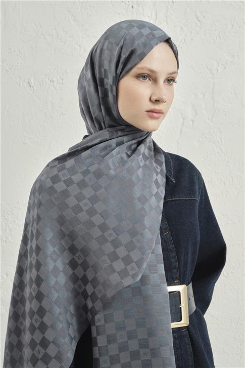 Armine Elegance İpek Pamuk Dama Şal 19