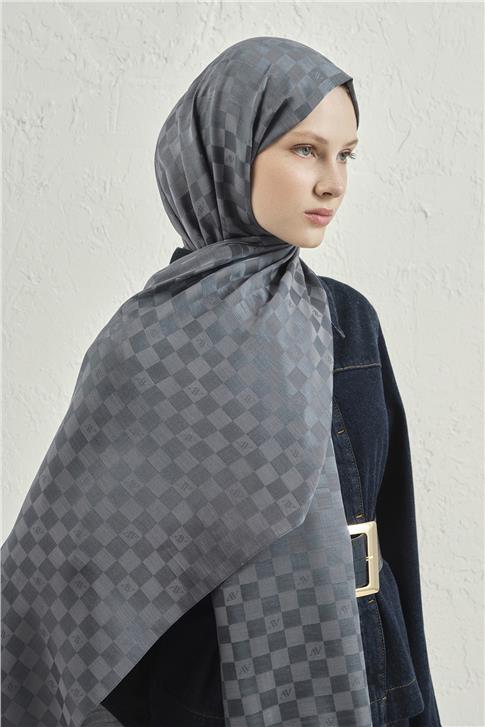 Armine Elegance İpek Pamuk Dama Şal 19