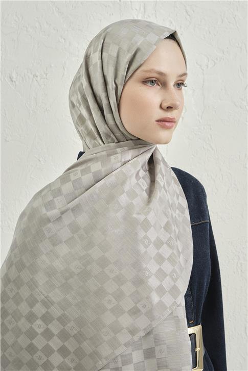 Armine Elegance İpek Pamuk Dama Şal 22
