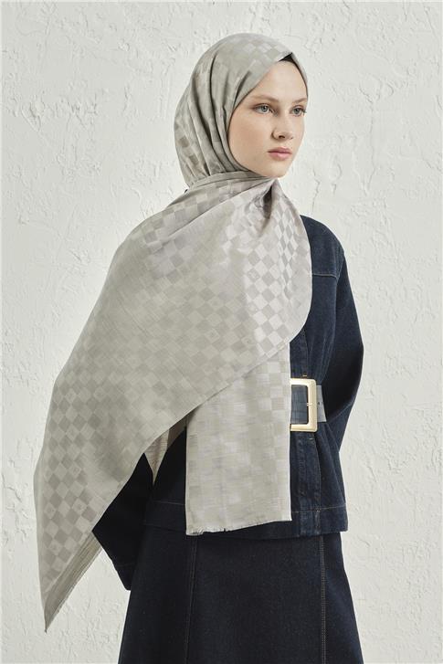 Armine Elegance İpek Pamuk Dama Şal 22