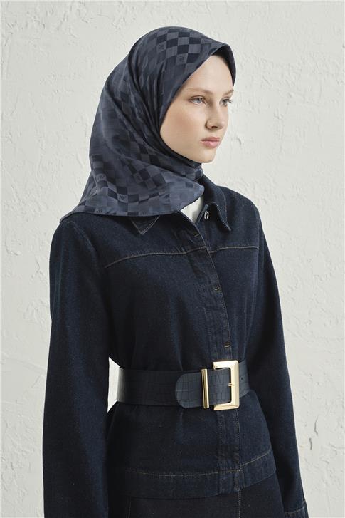 Armine Jakarlı İpek Pamuk Dama Eşarp 26 02