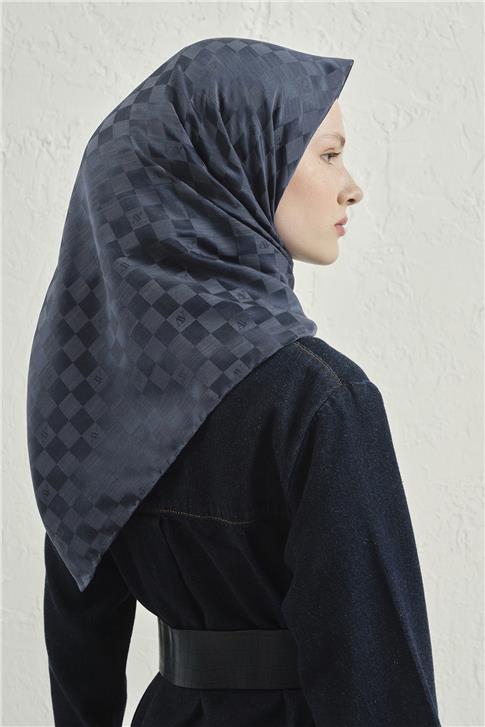 Armine Jakarlı İpek Pamuk Dama Eşarp 26 02