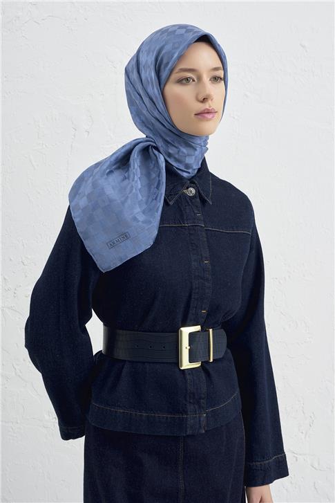 Armine Jakarlı İpek Pamuk Dama Eşarp 26 26