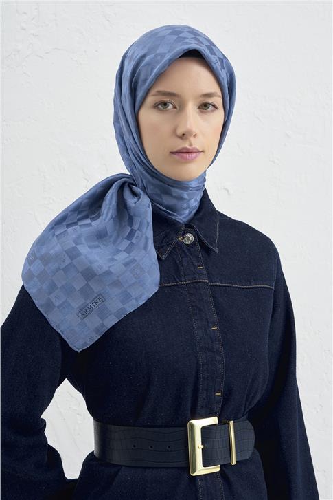 Armine Jakarlı İpek Pamuk Dama Eşarp 26 26