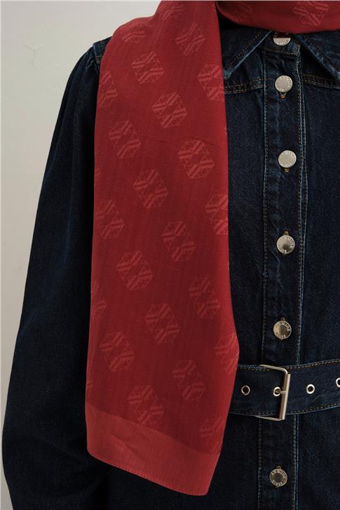 Armine Tencel İpek Minimal Monogram Desen Şal 32109