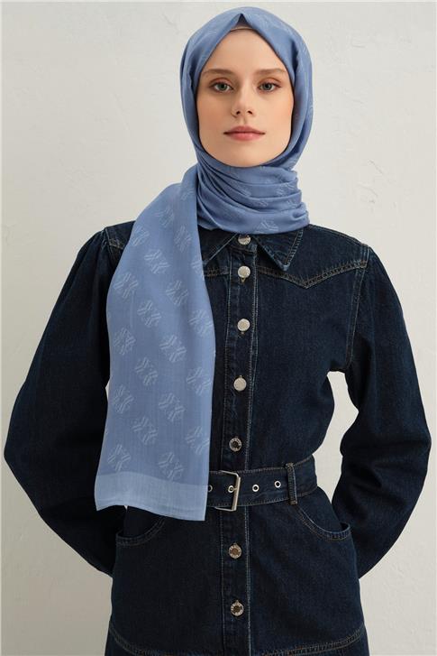 Armine Tencel İpek Minimal Monogram Desen Şal 32113