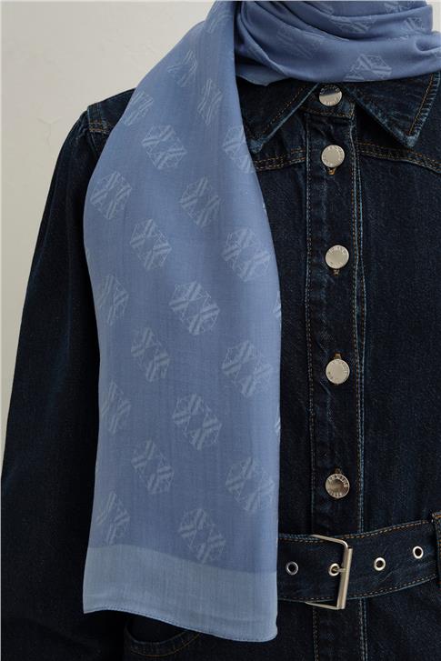 Armine Tencel İpek Minimal Monogram Desen Şal 32113