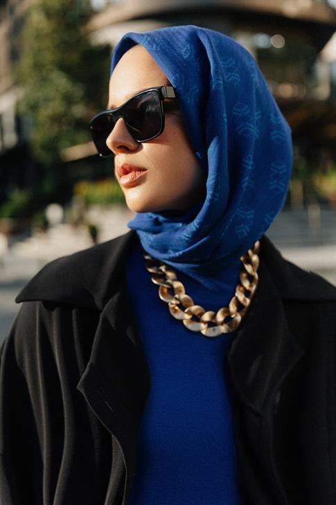 Armine Tencel İpek Minimal Monogram Desen Şal 32115