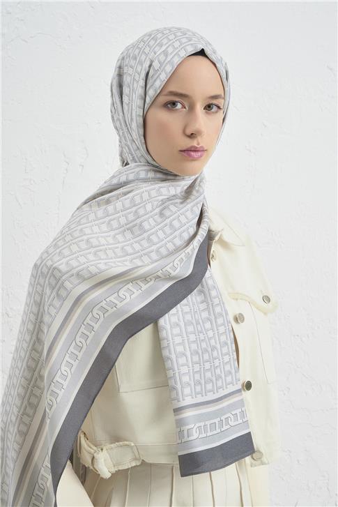 Armine İpek Tensel Monogram Şal 01