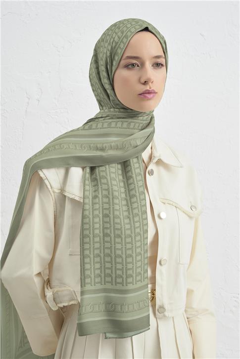 Armine İpek Tensel Monogram Şal 02