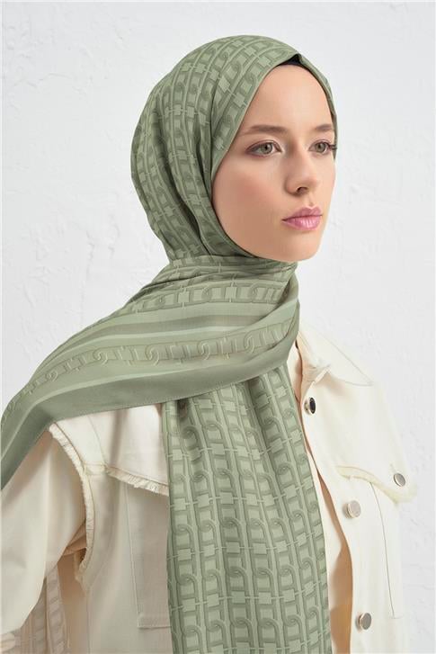 Armine İpek Tensel Monogram Şal 02