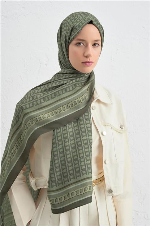 Armine İpek Tensel Monogram Şal 08