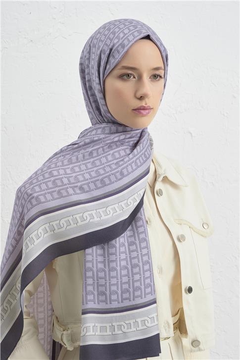 Armine İpek Tensel Monogram Şal 13