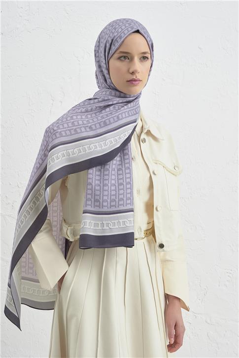 Armine İpek Tensel Monogram Şal 13