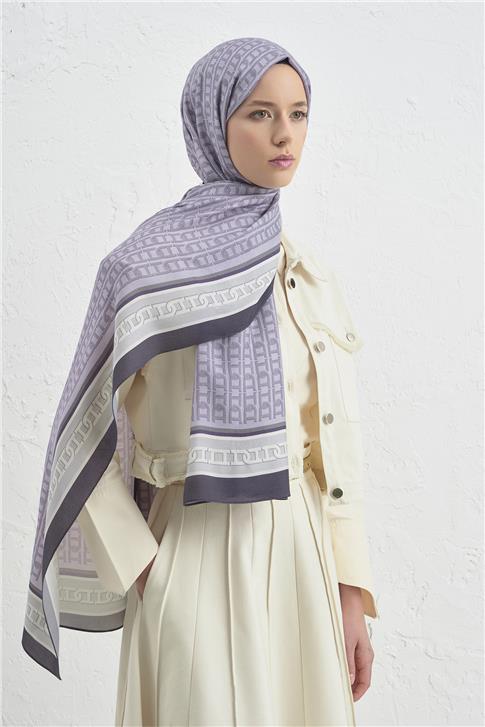 Armine İpek Tensel Monogram Şal 13