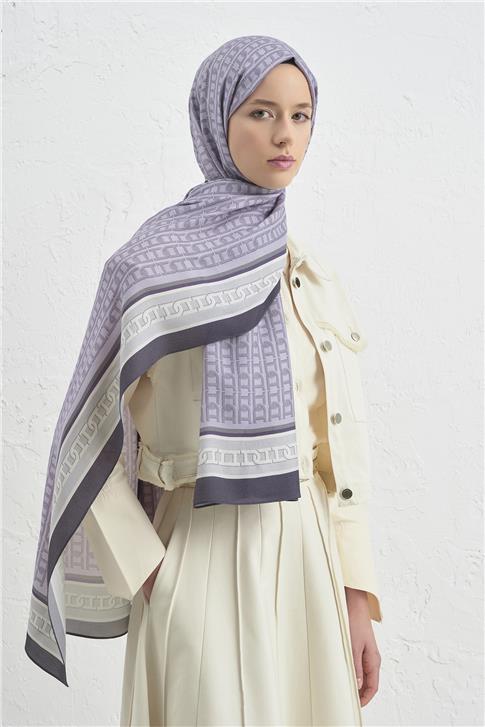 Armine İpek Tensel Monogram Şal 13