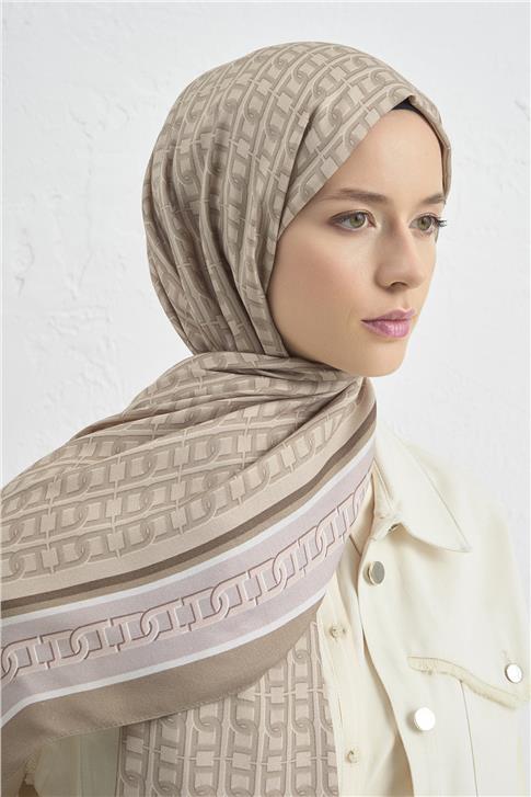 Armine İpek Tensel Monogram Şal 18