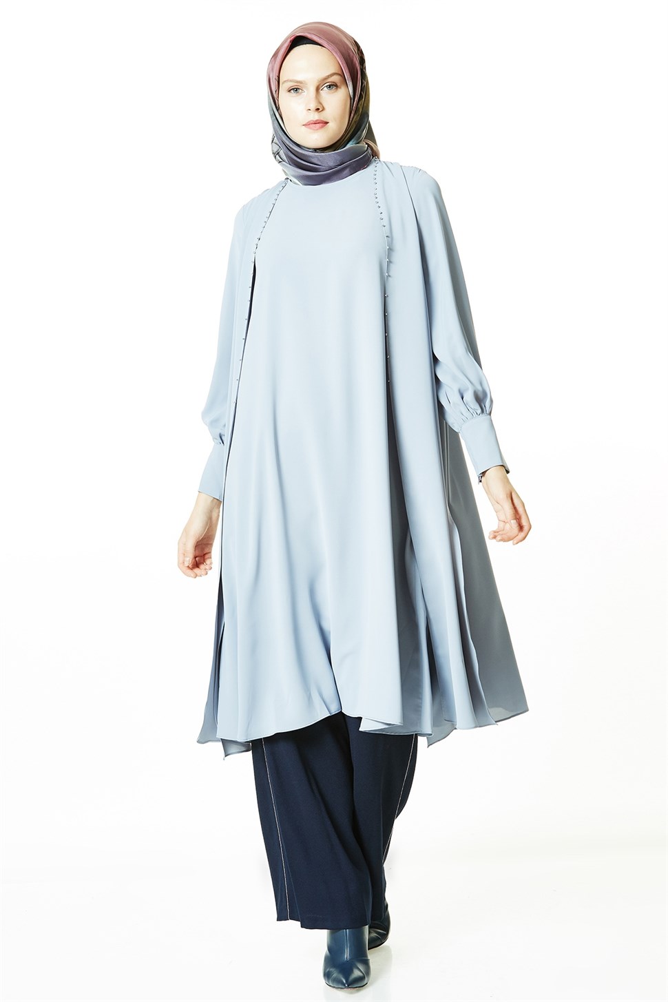 Armine Tunik Elbise 18Ka4903 Gri Mavi - ARMİNE | Hayatınıza Artı Değer  Katar!