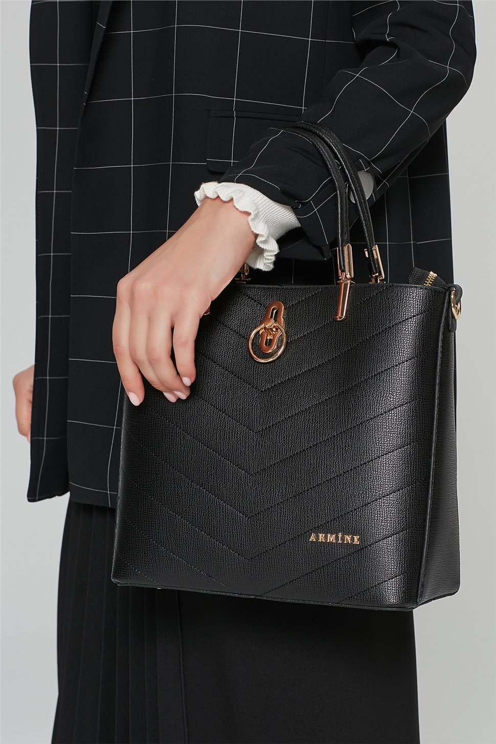 Armine Klasik Çanta 20Ka1517 Siyah - Armine Kadın Giyim