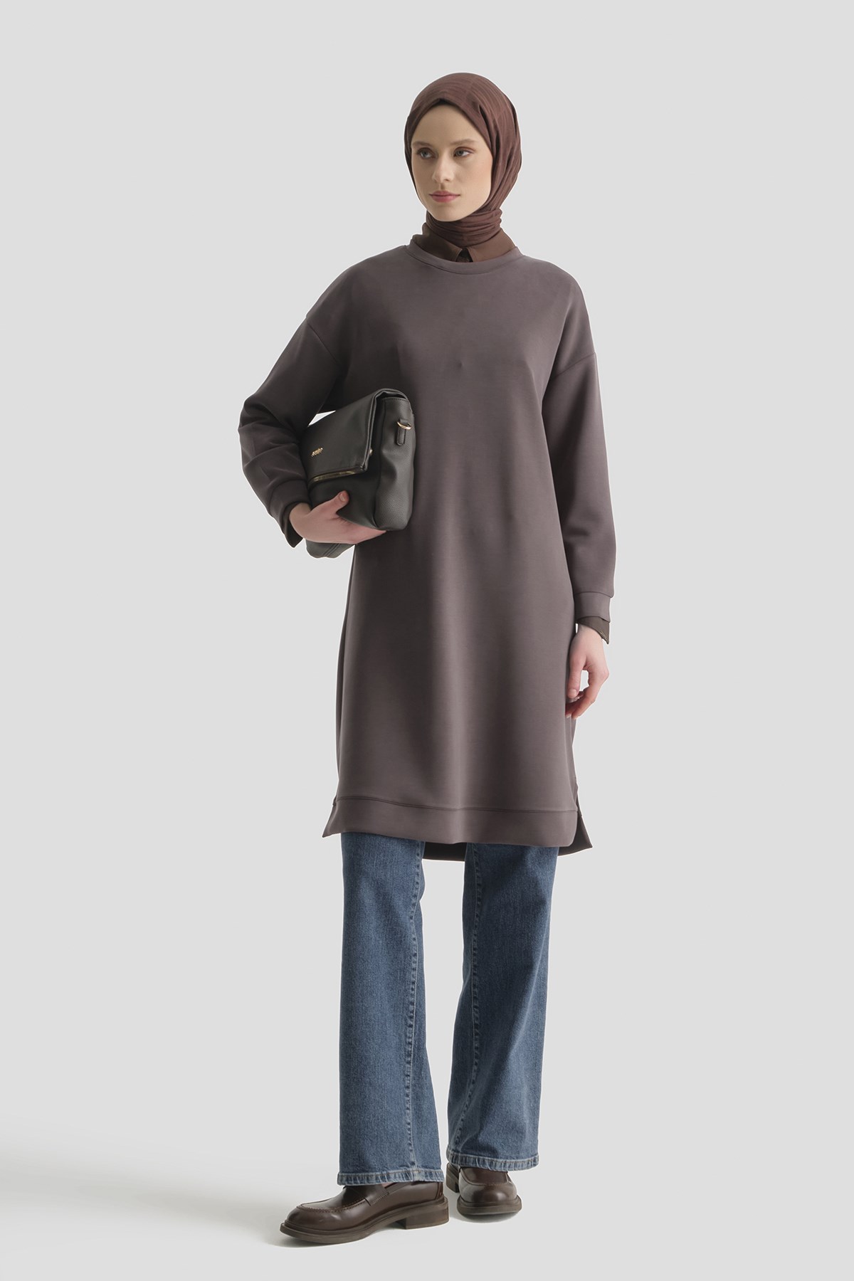 Modal Karışımlı Basic Tunik Acı Kahve AGTN3212NZ-ACK | Armine Modal Karışımlı Basic Tunik Acı Kahve AGTN3212NZ-ACK | Armine