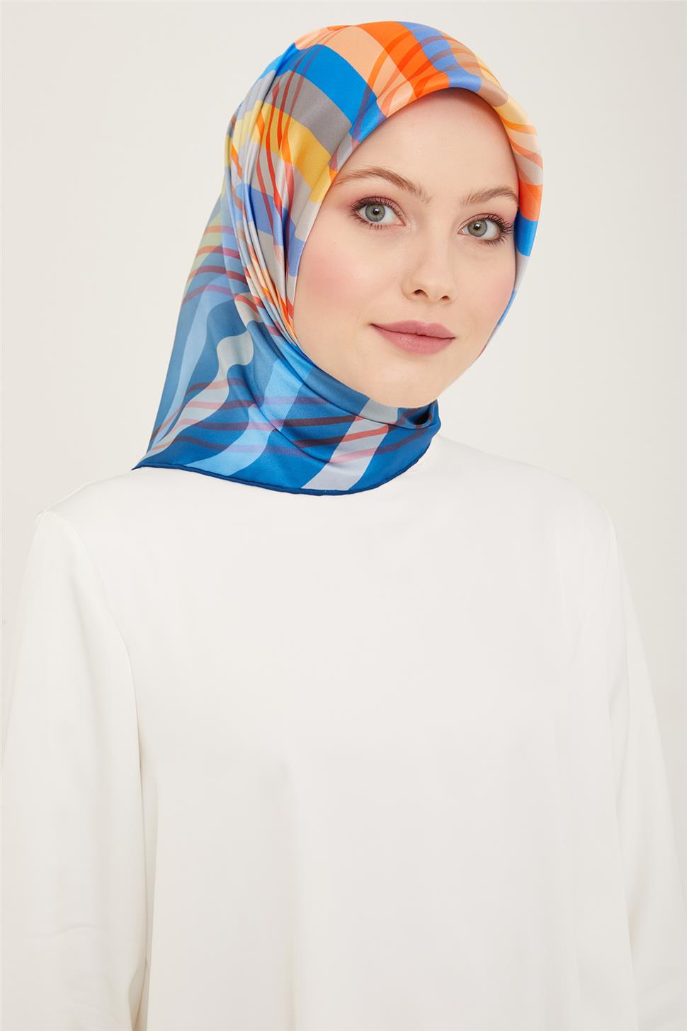 Armine Soyut Desenli Twill İpek Eşarp 24Ya9107 50 06