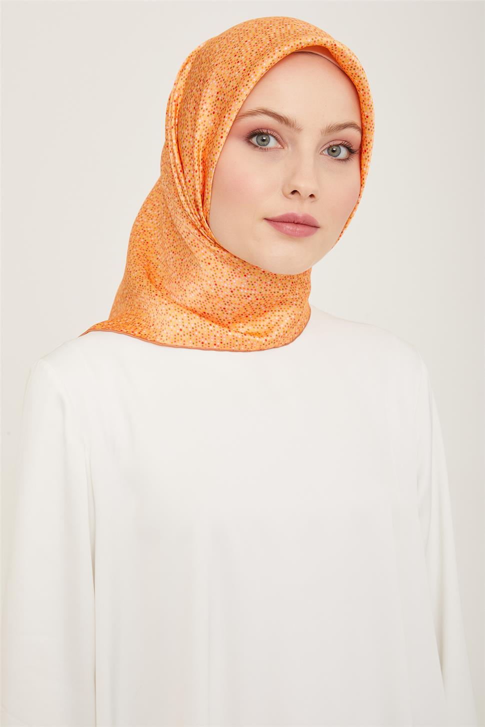 Armine Geometrik Desenli Twill İpek Eşarp 24Ya9113 35 51