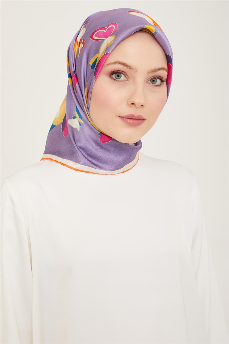 Armine Obje Desenli Twill İpek Eşarp 24Ya9146 33 31