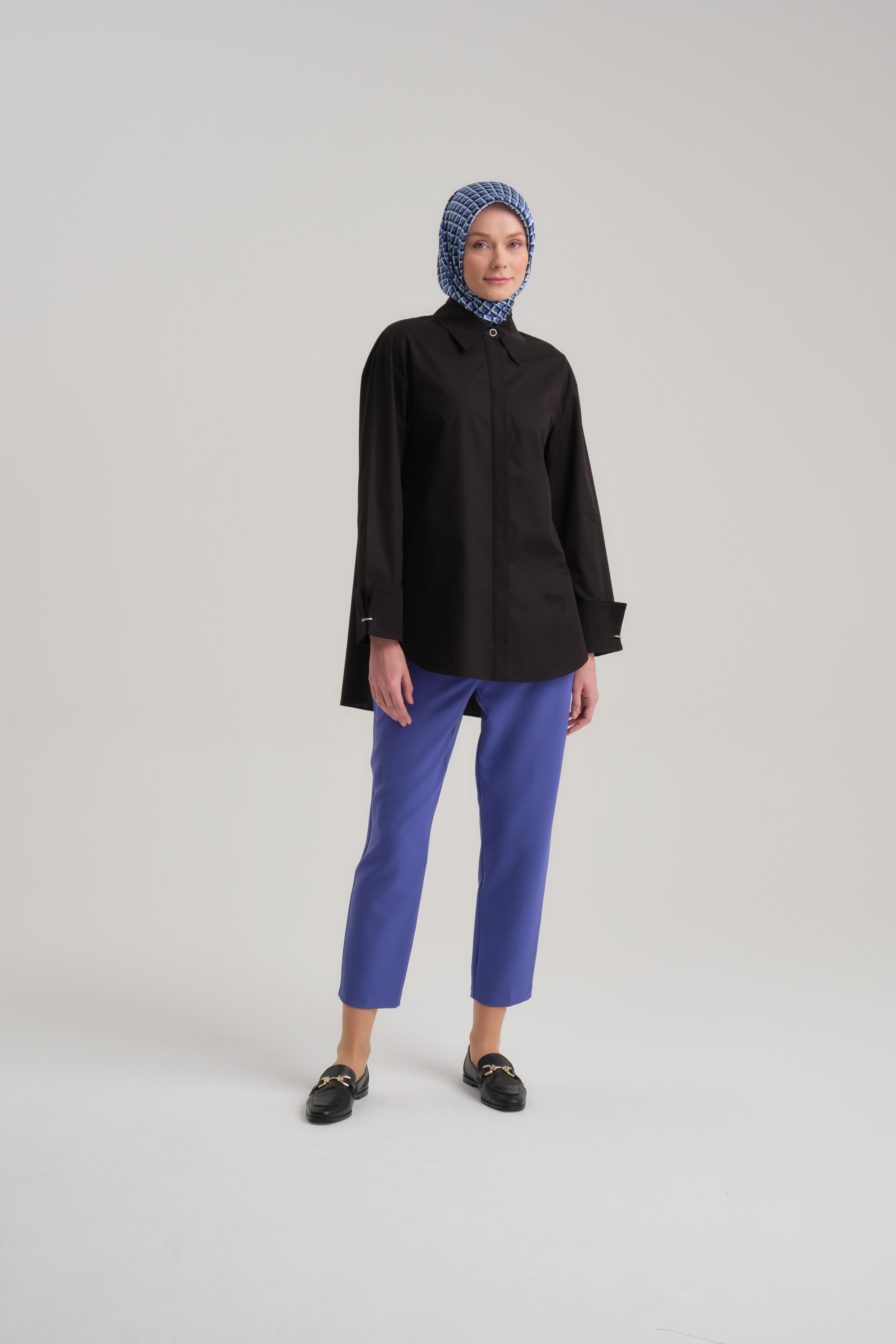 Armine Yüksek Bel Havuç Pantolon Ort2518 Morcivert · 2